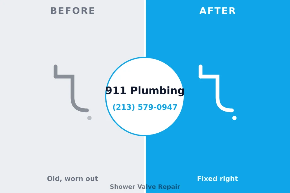 Before and after: plumbing repair Sierra View, PA